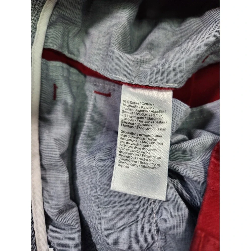 Lacoste Stretch Chino 30x32 Rouge HH9553 00 240 Red Pants Mens Men's Flat Front